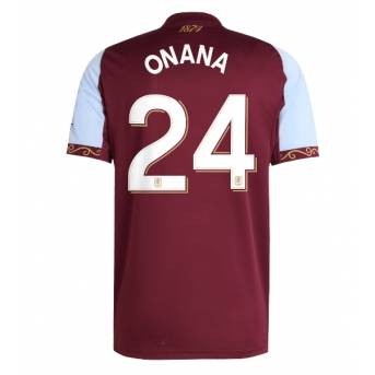 Aston Villa Amadou Onana #24 Maglia Gara Casa Repliche 2025-26 Maniche Corte